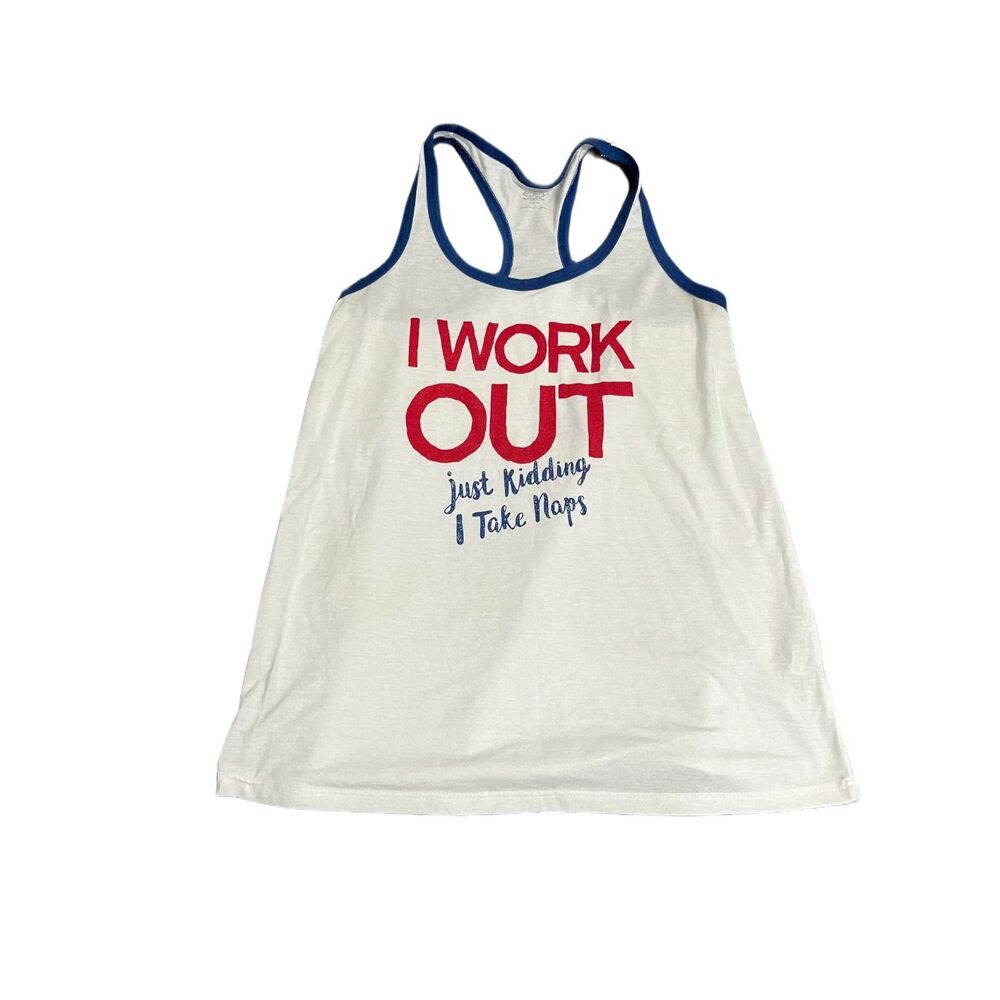 Athletic Works "I Work Out" White Graphic Bodysuit - Size Medium